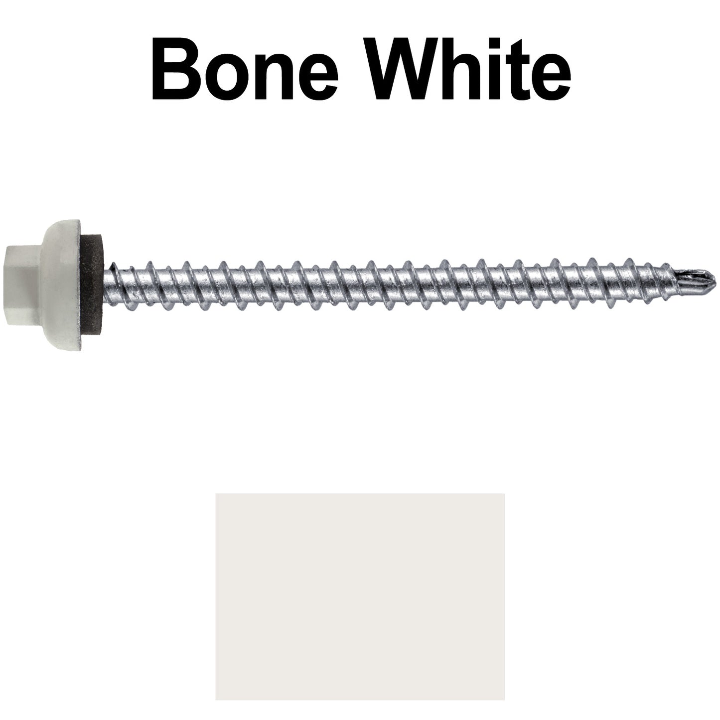 10 X 2-1/2" Zinc Aluminum Cap MINI-DRILLER Roofing Screws HI-LO THREAD Zinc Plated Carbon Steel Shank - EPDM Washer - Colored head