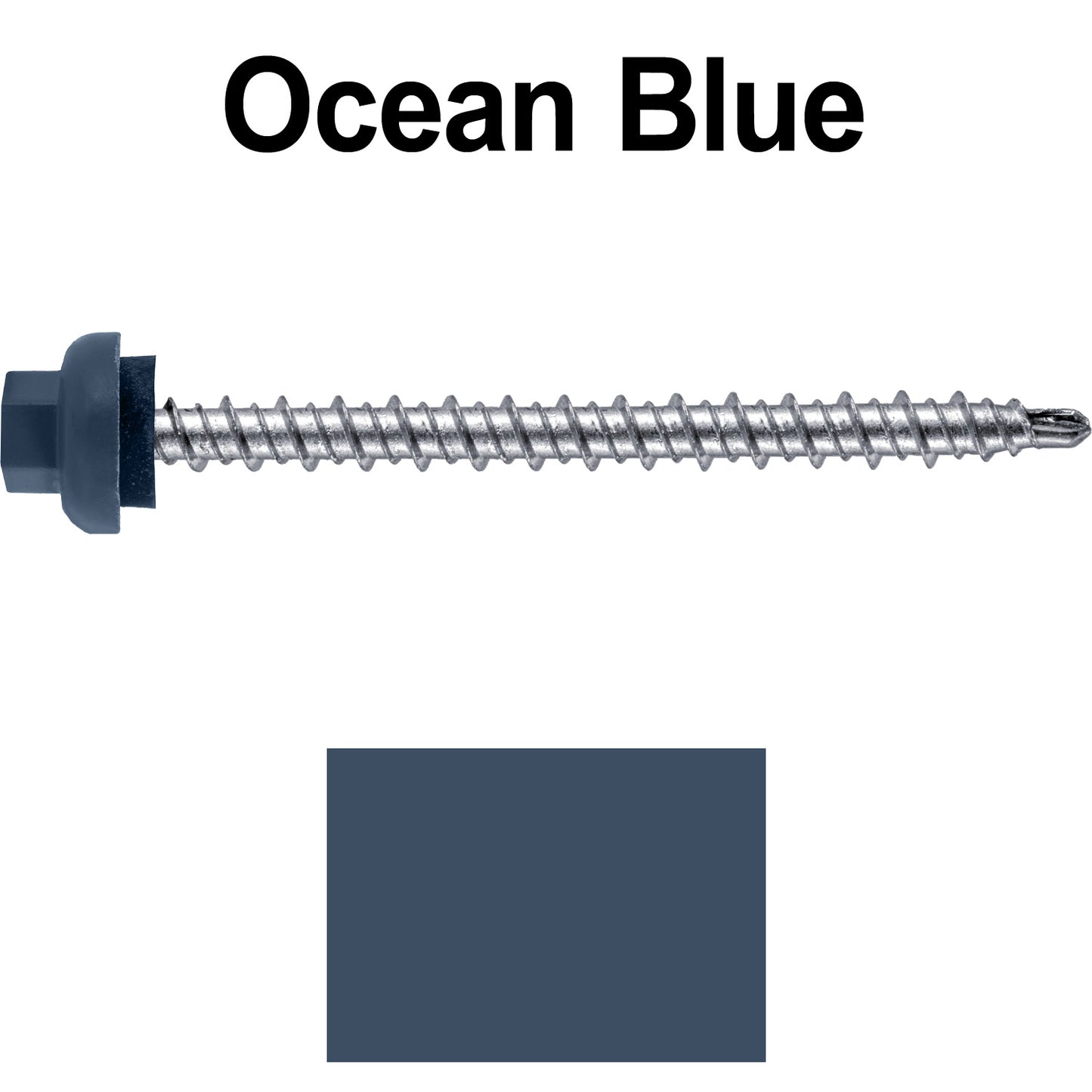 10 X 2-1/2" Zinc Aluminum Cap MINI-DRILLER Roofing Screws HI-LO THREAD Zinc Plated Carbon Steel Shank - EPDM Washer - Colored head