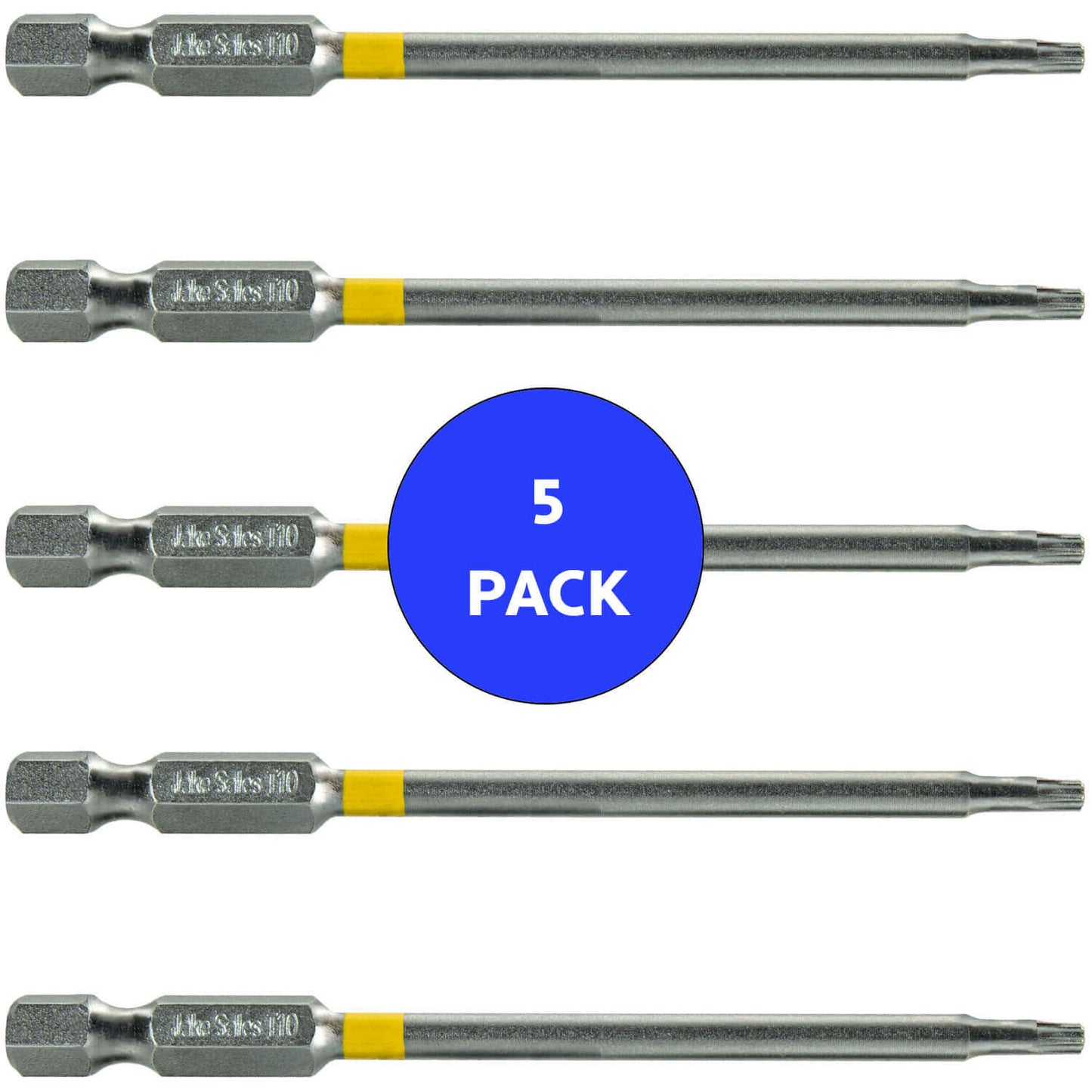 T10 (T-10) Torx/Star Driver Bit - Color Coded Torx/Star Drive Bit for Screws and Fasteners Requiring T10 (T-10) Size Bits