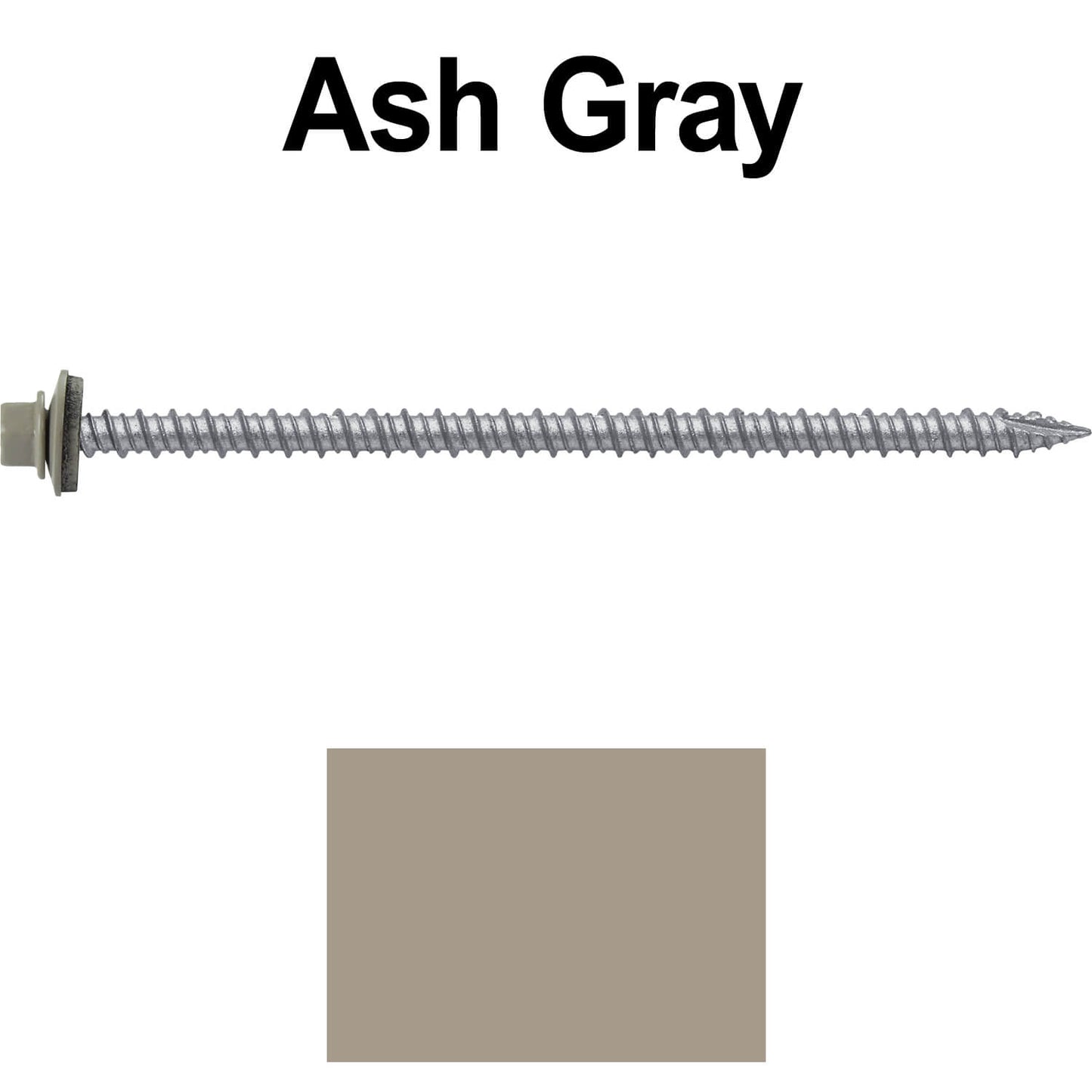 #10 x 4" Metal ROOFING SCREWS - Hex Washer Head - Self starting/self tapping - EPDM washer. Colored head.