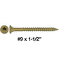 #9 x 1-1/2" - 3-1/8" Bronze Exterior Coated Wood Screw Torx/Star Drive Head - Multipurpose Exterior Coated Torx/Star Drive Wood Screws