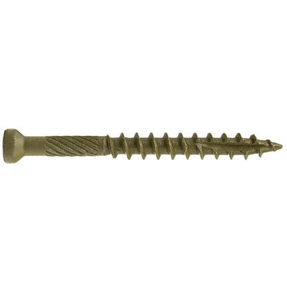 Bronze Coated Multipurpose Wood Screw - Torx/Star Drive - Tiny Finish Head - Exterior Coated - ACQ Compatible - 1-1/4" to 3"