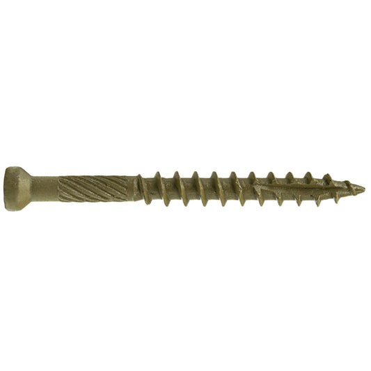 Bronze Coated Multipurpose Wood Screw - Torx/Star Drive - Tiny Finish Head - Exterior Coated - ACQ Compatible - 1-1/4" to 3"