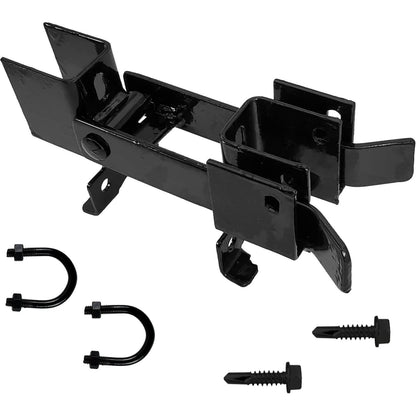 Black Chain Link Residential And Commercial Strong Arm Double Gate Latch - Latches Two Gates Together without the Need of a Drop Rod