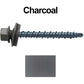 10 x 2" - Mini Driller Sheet Metal Roofing Screw - Hex Washer Head -  Self starting metal to wood siding screws. EPDM washer. Colored head.