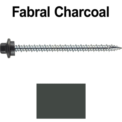 10 x 3” - STAINLESS HEX / ZINC Sheet Metal Roof Screw. Self starting metal to wood siding screws. EPDM washer. Colored head.