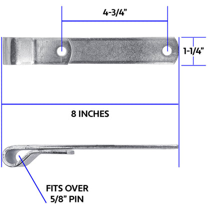 Heavy Duty Wood Gate Strap Hinges - Galvanized Steel with 5/8" Inch Mounting Pin for Lag Screw or J-Bolt Post Hinge