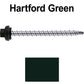 10 X 2-1/2" Zinc Aluminum Cap MINI-DRILLER Roofing Screws HI-LO THREAD Zinc Plated Carbon Steel Shank - EPDM Washer - Colored head