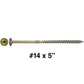#14 Construction Lag Screws - Exterior Coated Torx/Star Drive Heavy Duty Structural Lag With Modified Truss Washer Head