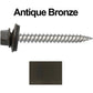 12 x 2"  Stainless Steel Metal Roofing Screw - Hex ReGrip Washer Head - Self starting/self tapping - EPDM washer. Colored head.