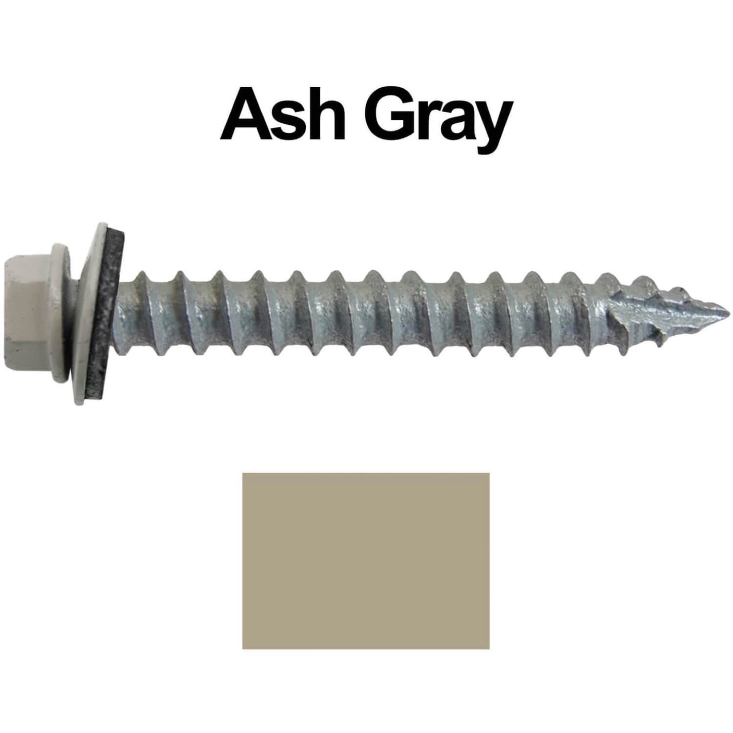 #14 x 2" Metal ROOFING SCREWS - Hex Washer Head - Self starting/self tapping - EPDM washer. Colored head.