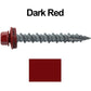 #10 x 1-1/2" Metal ROOFING SCREWS - Hex Washer Head - Self starting/self tapping - EPDM washer. Colored head.