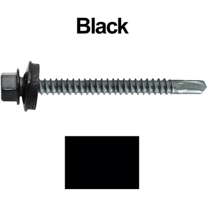 #12 X 3" Metal to Metal Type #3 Roofing Screws - Hex Washer Head - Self starting/self tapping - 5/8" EPDM washer. Colored head.