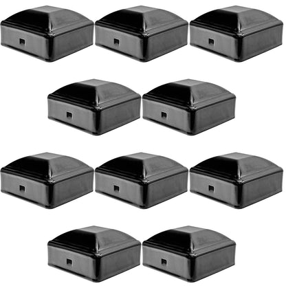 Ornamental Iron Fence Post Caps for Wrought Iron Fences – Black Powder Coated Square Fence Post Caps (3 Sizes)