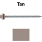 10 x 3” - STAINLESS HEX / ZINC Sheet Metal Roof Screw. Self starting metal to wood siding screws. EPDM washer. Colored head.