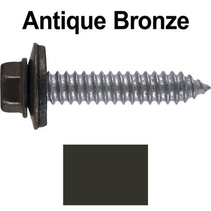 17 x 1-1/2 Metal Roofing Screws - Metal Panel to Metal Purlins and Recovery Screws - Hex Washer Head - EPDM washer.