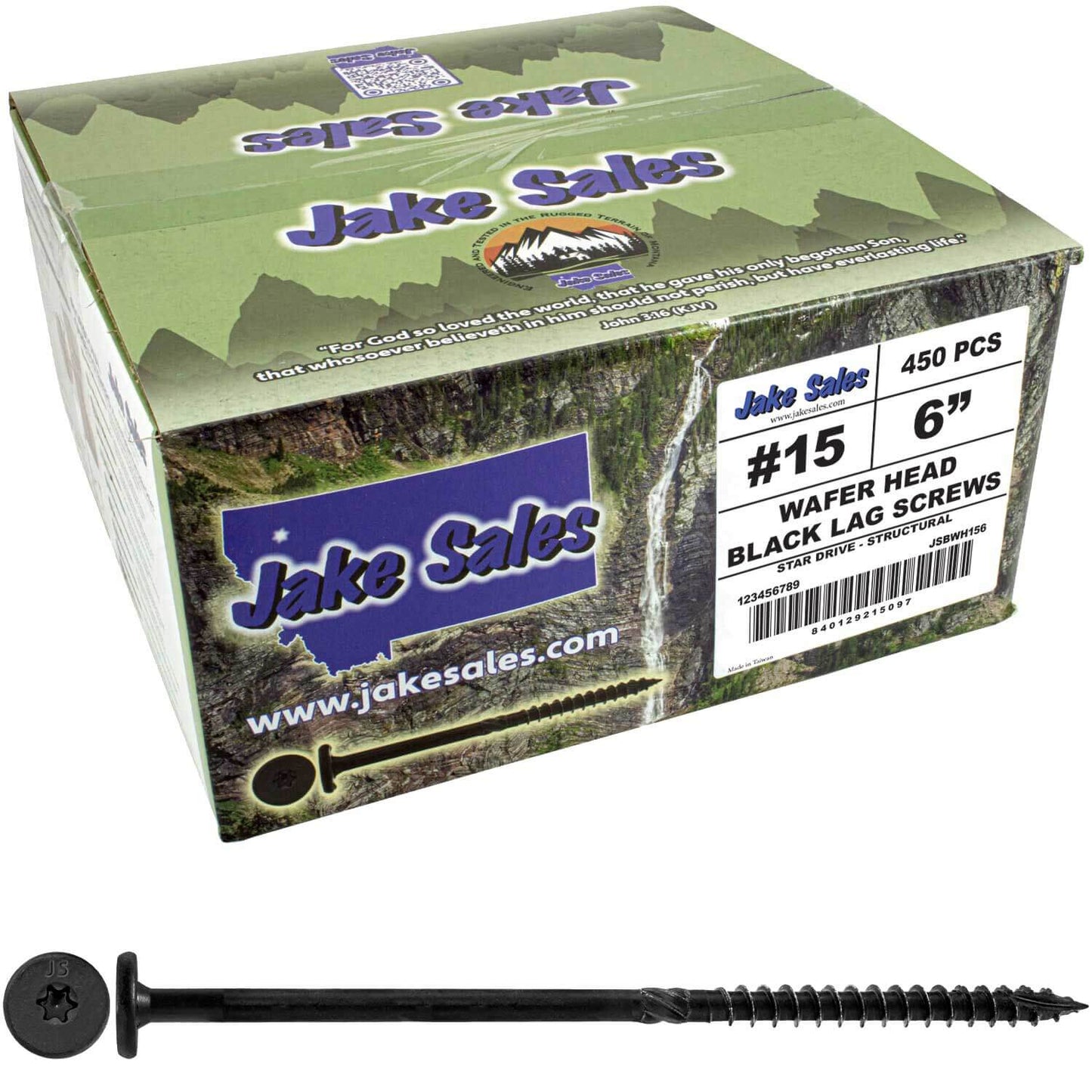 #15 Black Wafer Head Structural Lag Screws. Used for Log Construction, Timber Framing, Laminated Beams and Pole Barns Among Other Uses. T-30 Torx/Star Drive