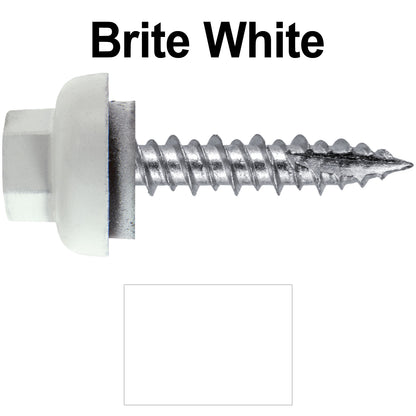 #10 X 1" HI-LO Zinc Aluminum Cap Metal Roofing Screws - Hex Washer Head - Self starting/self tapping - EPDM washer. Colored head.