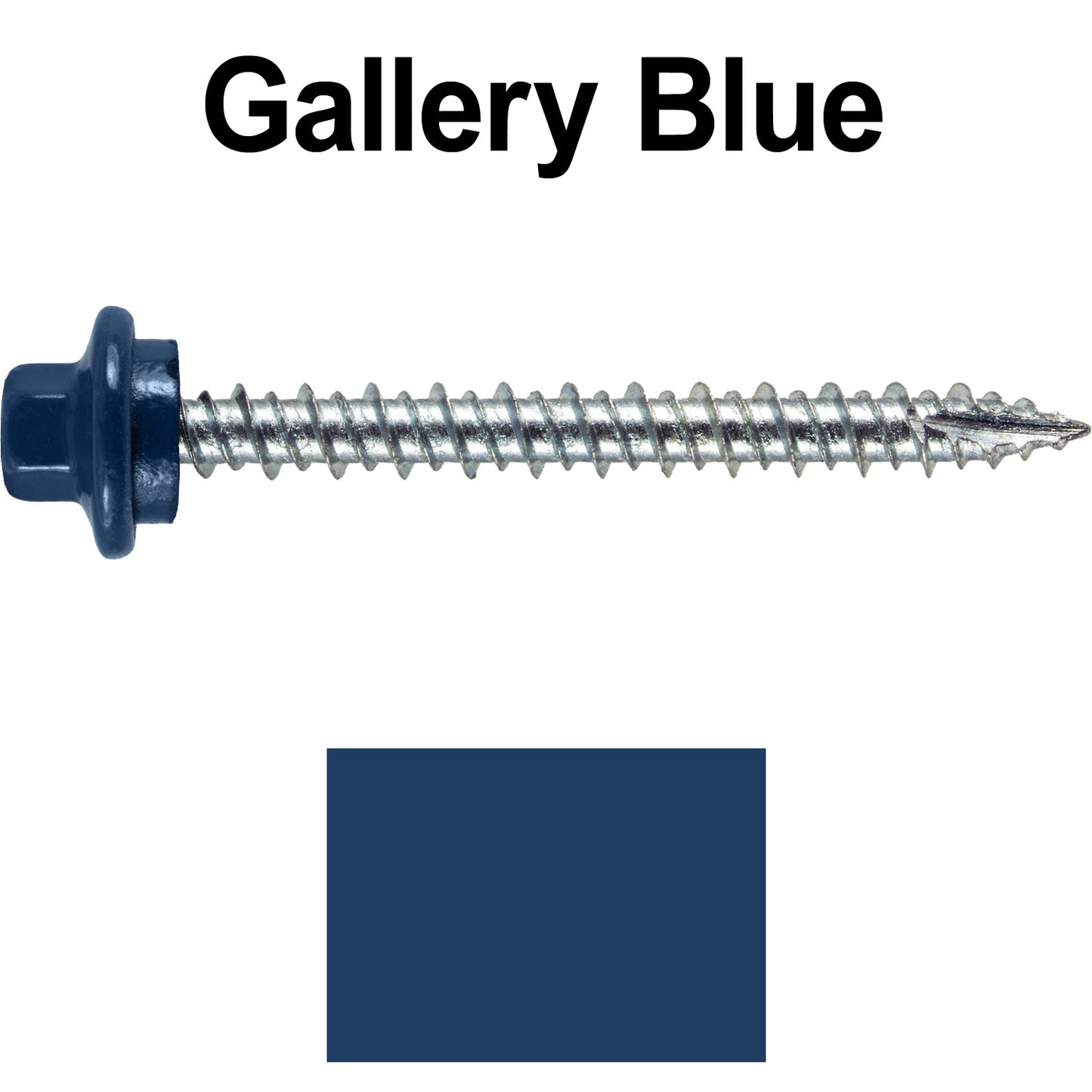 10 x 2” - STAINLESS HEX / ZINC Sheet Metal Roof Screw. Self starting metal to wood siding screws. EPDM washer. Colored head.