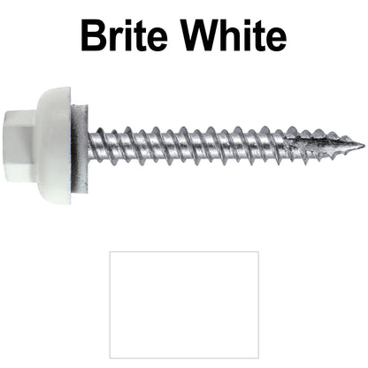 10 X 1-1/2" HI-LO Zinc Aluminum Cap Metal Roofing Screws - Hex Washer Head - Self starting/self tapping - EPDM washer. Colored head.