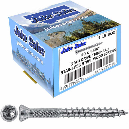 #9 Silver Star Stainless Steel TRIM HEAD Screw Torx/Star Head  - Stainless Steel TRIM HEAD Wood Screws