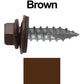 #14 x 1"  Metal ROOFING SCREWS - Hex Washer Head - Self starting/self tapping - EPDM washer. Colored head.