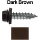 #14 x 1"  Metal ROOFING SCREWS - Hex Washer Head - Self starting/self tapping - EPDM washer. Colored head.