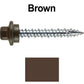 10 x 1-1/2" - STAINLESS HEX / ZINC Sheet Metal Roof Screw. Self starting metal to wood siding screws. EPDM washer. Colored head.