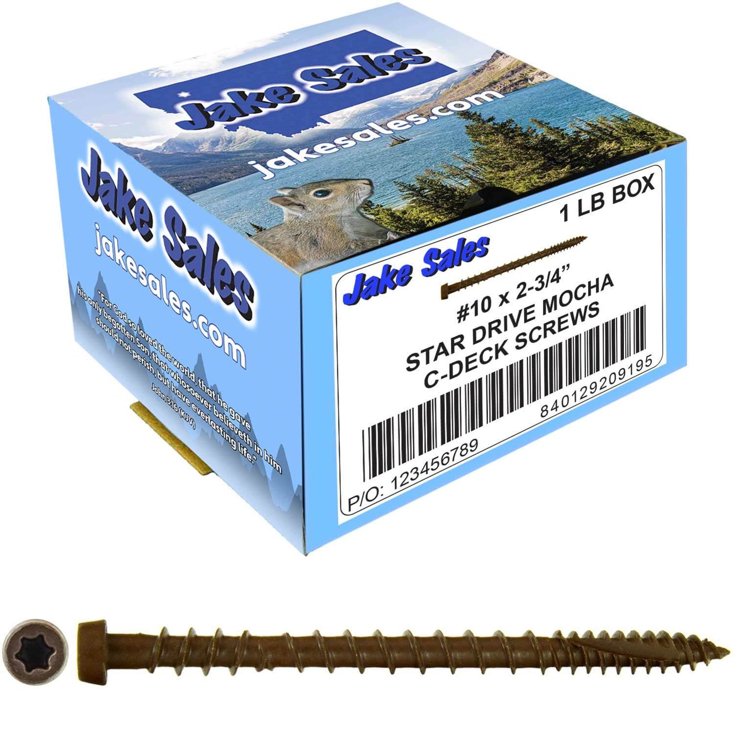 #10 x 2-3/4" Colored Composite Decking Wood Screws with Torx/Star Drive Head (T20 Bit), Exterior Coated, Compatible with Pressure Treated and ACQ Lumber