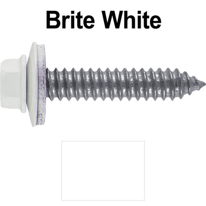 17 x 1-1/2 Metal Roofing Screws - Metal Panel to Metal Purlins and Recovery Screws - Hex Washer Head - EPDM washer.