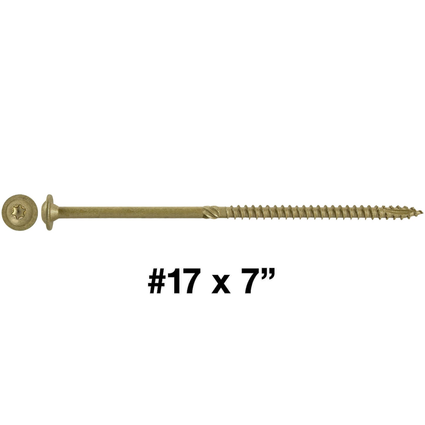 #17 Construction Lag Screw Exterior Coated Torx/Star Drive Heavy Duty Structural Lag - Modified Truss Washer Head