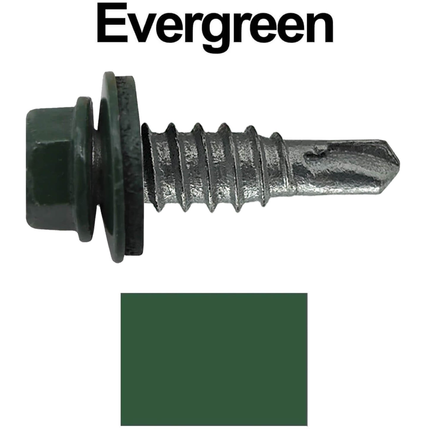 #14 x 7/8" Stitch Tek Metal to Metal Type #1 Roofing Screws - Hex Washer Head - Drill Point - 9/16" EPDM washer.