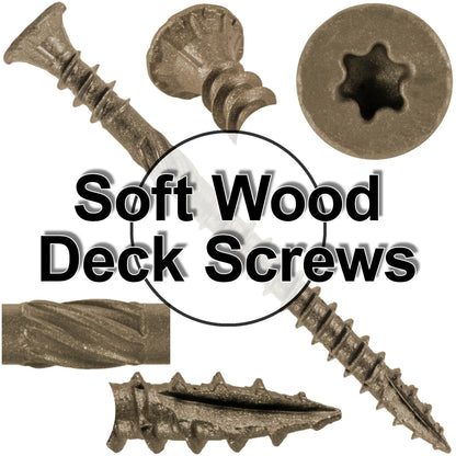 #10 Deck Screws - Exterior Corrosion-Resistant for Softwood Decking