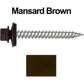 12 x 2"  Stainless Steel Metal Roofing Screw - Hex ReGrip Washer Head - Self starting/self tapping - EPDM washer. Colored head.