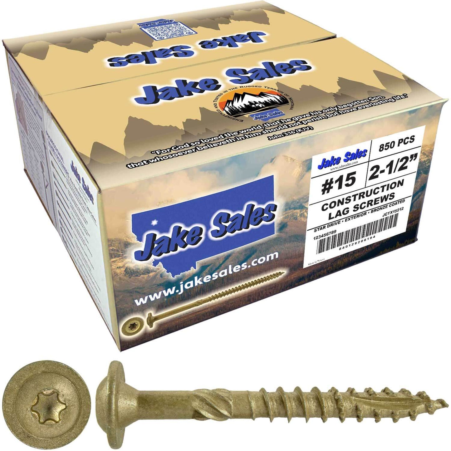 #15 Construction Lag Screw Exterior Coated Torx/Star Drive Heavy Duty Structural Lag Screw - Modified Truss Washer Head