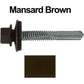 #12 x 1-1/2" Metal to Metal Type #5 Roofing Screws - Hex Head Drill Point. 9/16" EPDM Washer. Colored Head.
