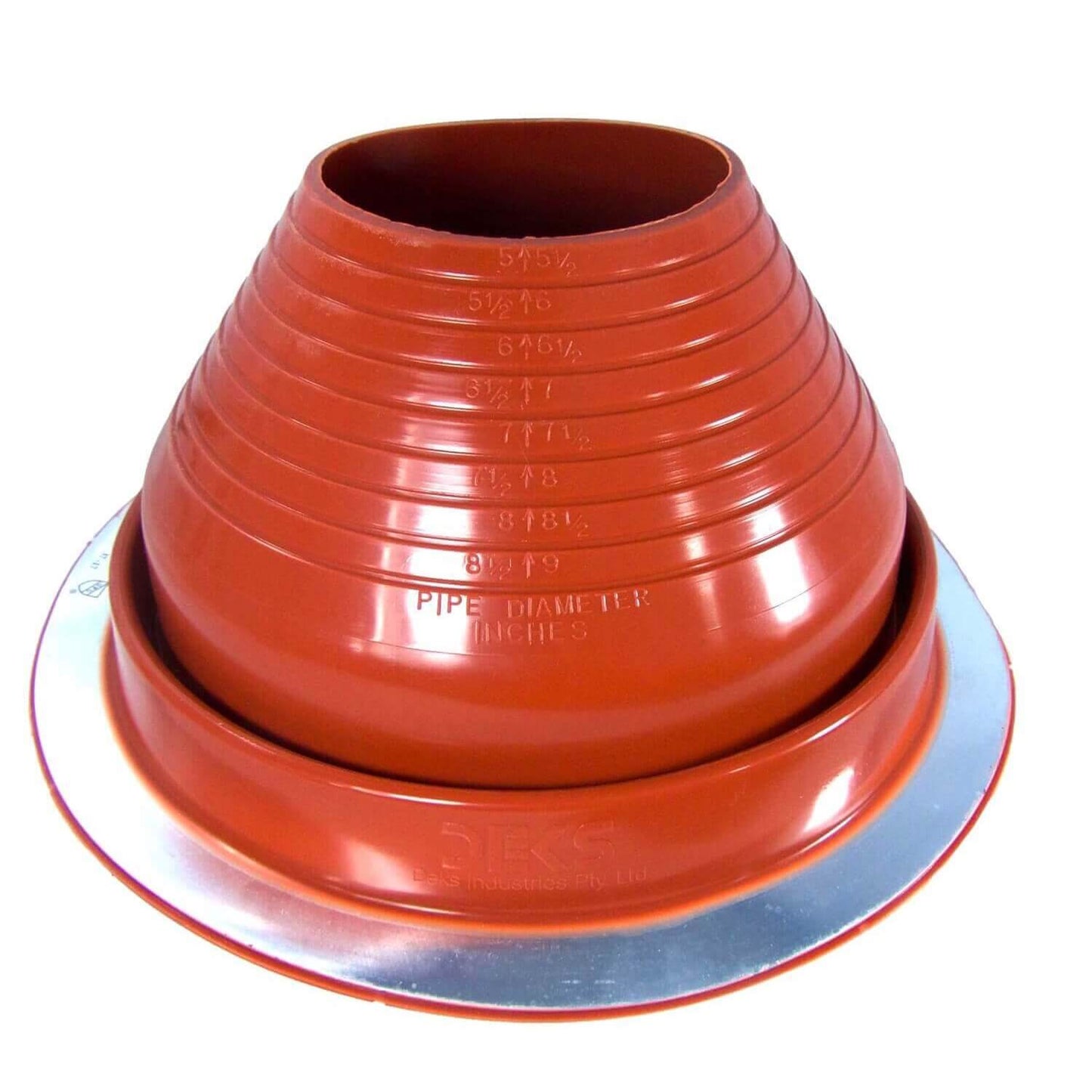 Dektite RED Round High Temp Silicone Flexible Pipe Flashing (Roof Jack, Pipe Boot Flashing)