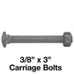 CARRIAGE BOLTS - Galvanized Bulk Chain Link Fence Carriage Bolts