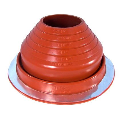 Dektite Round Base Pipe Flashing Boot – Red High Temp Silicone Roof Flashing