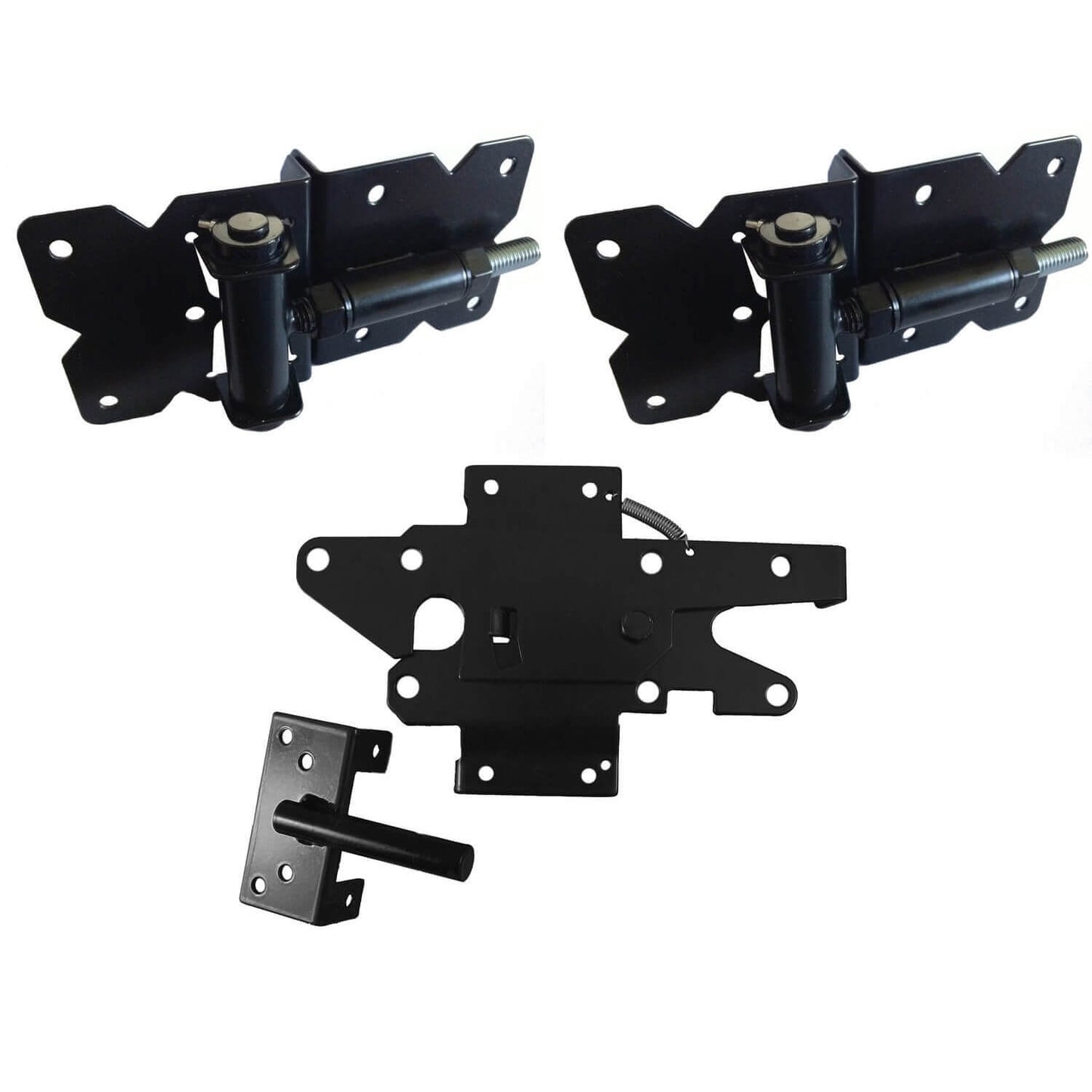 Vinyl Gate Kits in Standard and Self-Closing for Single and Double Gates. Choose from Black or White With or Without Drop Rods. Standard and Extended Gate Latches