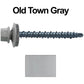 10 x 2" - Mini Driller Sheet Metal Roofing Screw - Hex Washer Head -  Self starting metal to wood siding screws. EPDM washer. Colored head.