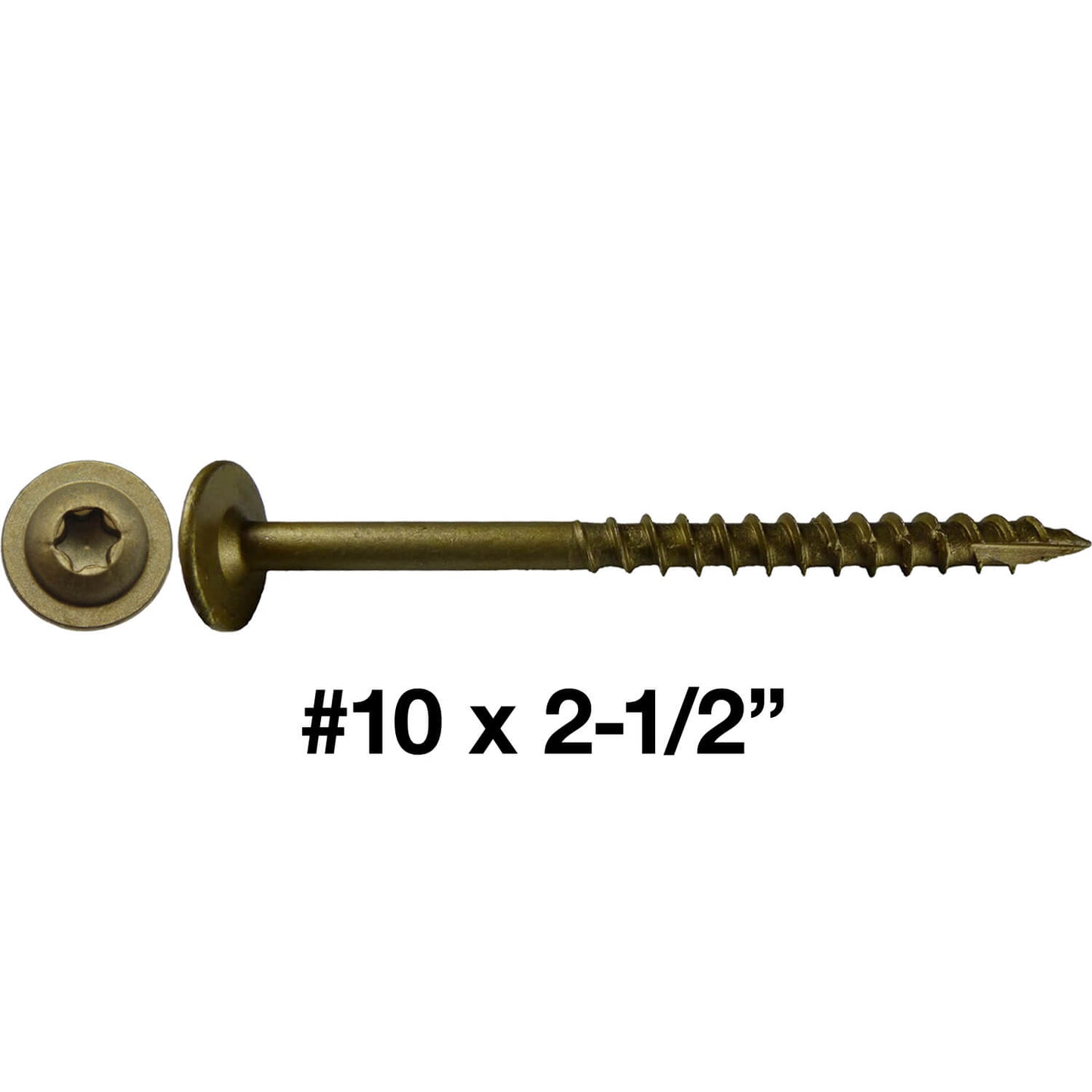 #10 Round Washer (Modified Truss) Head Screw Torx/Star Drive Head Wood Screw, Multipurpose Wood Screws for Construction, Cabinets and Furniture.