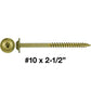#10 Round Washer (Modified Truss) Head Screw Torx/Star Drive Head Wood Screw, Multipurpose Wood Screws for Construction, Cabinets and Furniture.