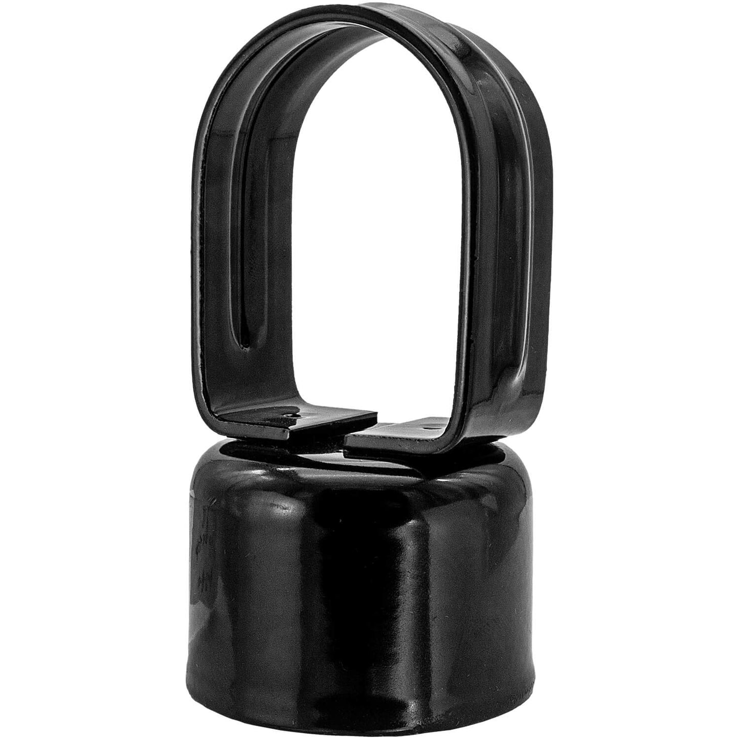 Black Chain Link Fence Loop Cap, Powder Coated Steel