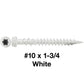 #10 x 1-3/4" Colored Composite Decking Wood Screws with Torx/Star Drive Head (T20 Bit), Exterior Coated, Compatible with Pressure Treated and ACQ Lumber