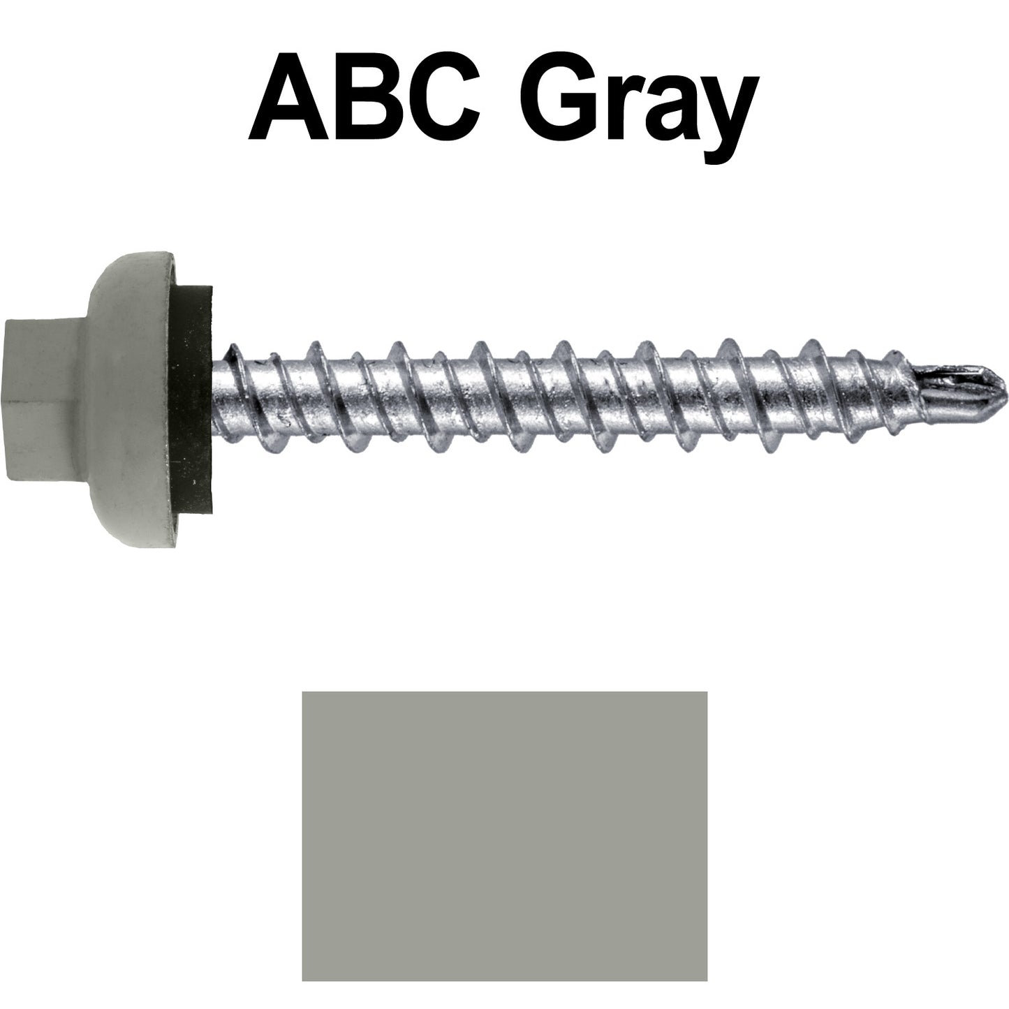10 X 1-1/2” Zinc Aluminum Cap MINI-DRILLER Roofing Screws HI-LO THREAD Zinc Plated Carbon Steel Shank - EPDM Washer - Colored head