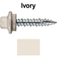10 x 1" - STAINLESS HEX / ZINC Sheet Metal Roof Screw. Self starting metal to wood siding screws. EPDM washer. Colored head.