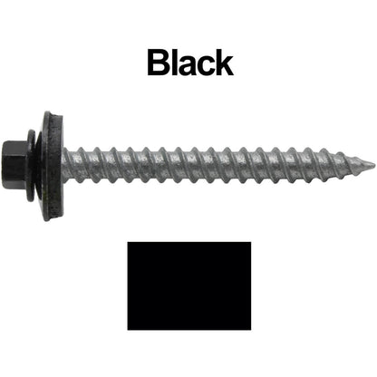 #12 x 2" RE-GRIP METAL ROOFING SCREWS - Hex Washer Head - Self starting/self tapping - EPDM washer. Colored head.