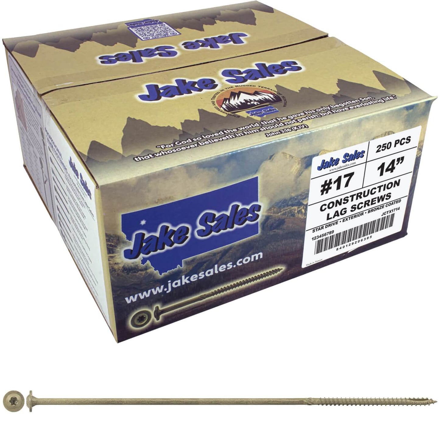 #17 Construction Lag Screw Exterior Coated Torx/Star Drive Heavy Duty Structural Lag - Modified Truss Washer Head