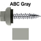 #10 X 1" HI-LO Zinc Aluminum Cap Metal Roofing Screws - Hex Washer Head - Self starting/self tapping - EPDM washer. Colored head.